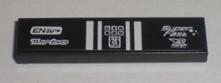 Lego Tile 1 x 4 with 'ENgyne', 'Turbo', 'EYEWEAR', and 'SuperFast' Pattern (Sticker) - Set 8194