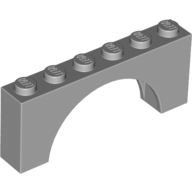 Lego Brick Arch 1 x 6 x 2 - Thick Top with Reinforced Underside / Light Bluish Gray