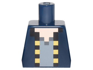 Lego Torso Pixelated Jacket with Black and Yellow Trim over Dark Bluish Gray Shirt Pattern / Dark Blue