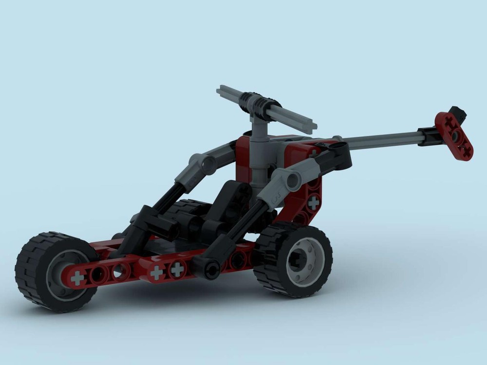 Lego Ultralight helicopter with wheels-powered-propeller