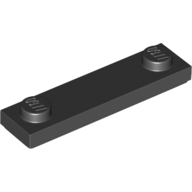 Lego Plate Special 1 x 4 with 2 Studs with Groove [New Underside] / Black