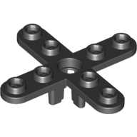 Lego Propeller 4 Blade 5 Diameter with Rounded Ends, Open Hub / Black
