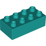 Lego Duplo Brick 2 x 4 / Dark Turquoise