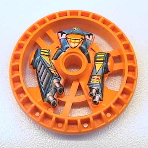 Lego Technic Disc 5 x 5 Notched, Stunner Print / Orange