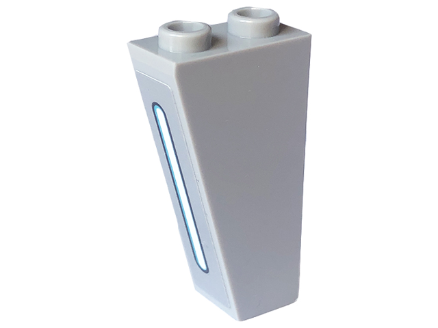 Lego Slope, Inverted 75 2 x 1 x 3 with White and Medium Azure SW Death Star Wall Light Pattern (Sticker) - Set 75324