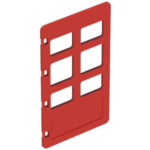 Lego Duplo Door 1 x 3 1/2 x 5 1/3 with Six Panes / Red