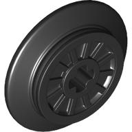 Lego Train Wheel Spoked with Technic Axle Hole and Rubber Friction Band / Black
