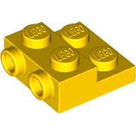 Lego Plate Special 2 x 2 x 2/3 with Two Studs On Side and Two Raised [Half Hollow Anti-stud] - Updated Version / Yellow