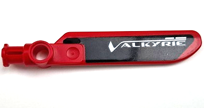 Lego Technic Rotor Blade Small with Axle and Pin Connector End with Aston Martin Valkyrie Logo on Black Background Pattern on Both Sides (Stickers) - Set 76910