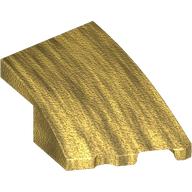 Lego Brick Wedged, Curved 3 x 2 with Stud Notch Right / Pearl Gold