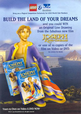 Lego 2001 Insert - World Club - UK (Joseph King of Dreams)