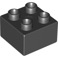 Lego Duplo Brick 2 x 2 / Black