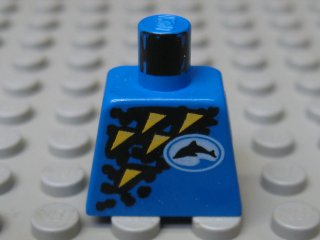 Lego Torso Divers Dolphin Logo and Yellow Triangles Pattern / Blue