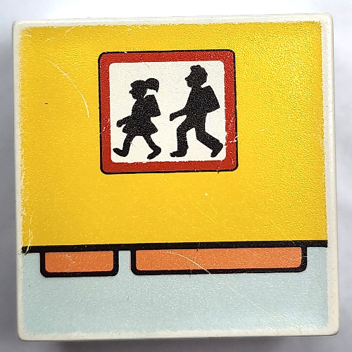 Lego Duplo Tile 2 x 2 x 1 with Mosaic, Community 5 Print - 9221-1 / White