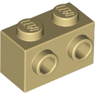 Lego Brick Special 1 x 2 with 2 Studs on 1 Side / Tan