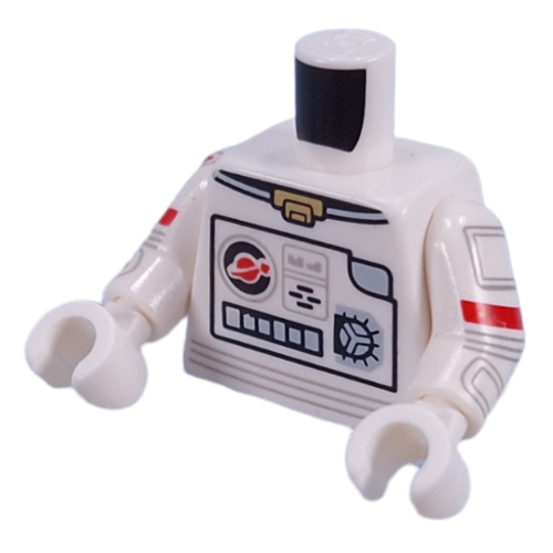 Lego Torso, Astronaut Space Suit, Classic Space Logo print, White Arms and Hands