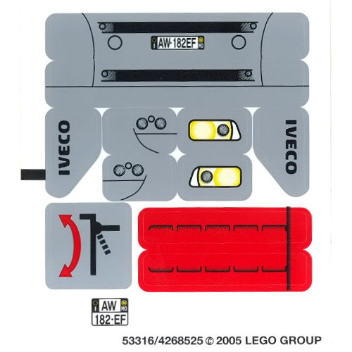 Lego Sticker Sheet for Set 8654-1