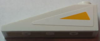 Lego Slope 18 4 x 1 with Bright Light Orange Triangle on White Background Pattern Model Left Side (Sticker) - Set 75021