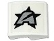Lego Slope, Curved 2 x 2 x 2/3 with Silver Letter A on Black Star Ultra Agents Logo Pattern Model Left Side (Sticker) - Sets 70162 / 70170