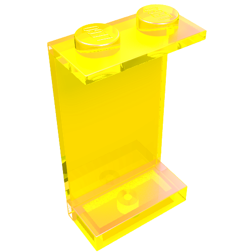 Lego Panel 1 x 2 x 3 - Solid Studs / Trans-Neon Green