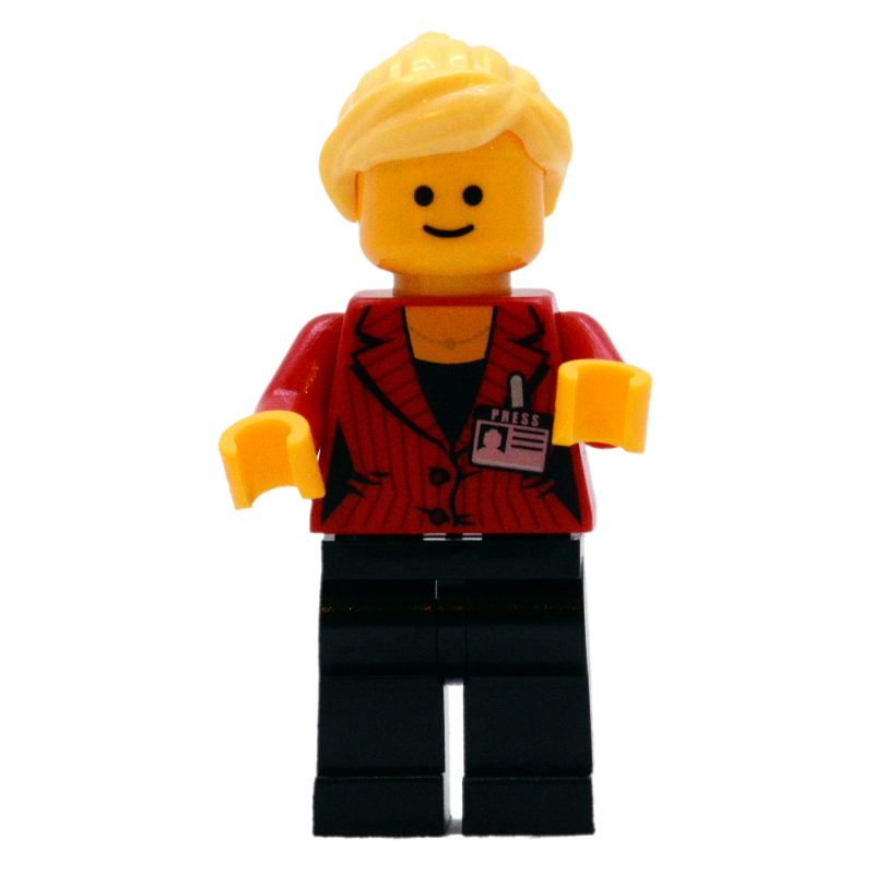 Lego Red Torso, Black Legs, Bright Light Yellow Hair