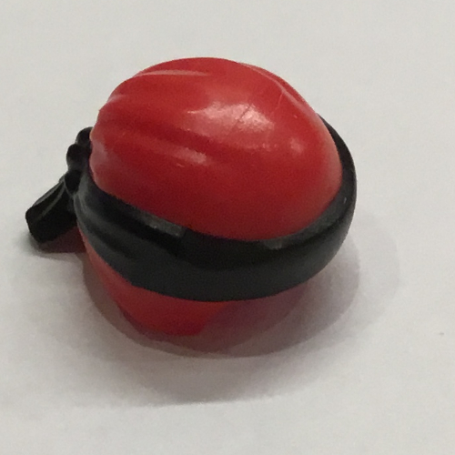 Lego Head Wrap with Headband and Knot, Black Pattern / Red
