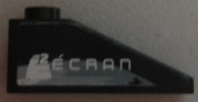 Lego Slope 33 3 x 1 with Gray Swirls and 'E2 ÉCRAN' Pattern Model Right Side (Sticker) - Set 8161