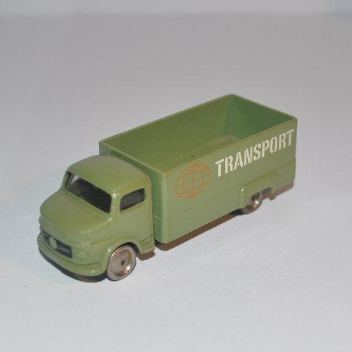 Lego HO Scale Mercedes Box Truck with 'TRANSPORT' Print / HO Olive Green