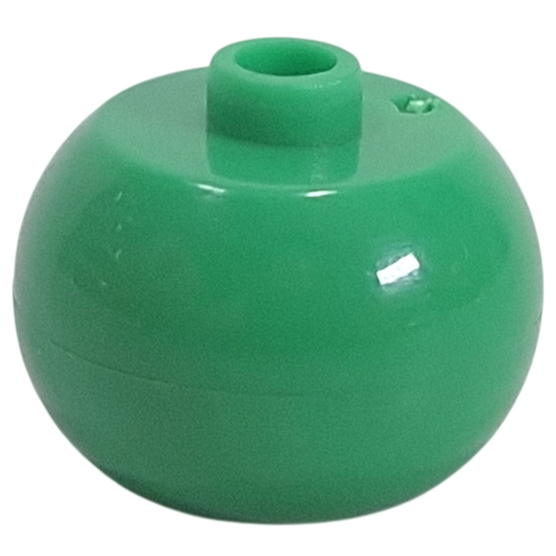Lego Pen Bead, Round Orb with Footprints Print / Green
