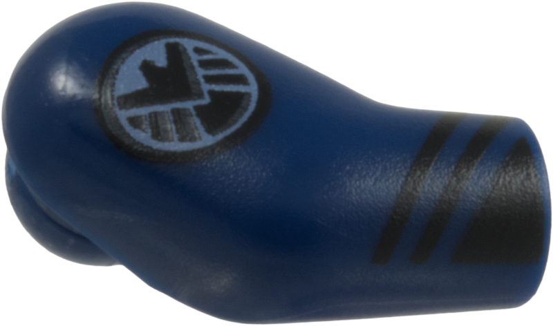 Lego Arm, Right with Black Cuff and Sand Blue SHIELD Logo / Dark Blue