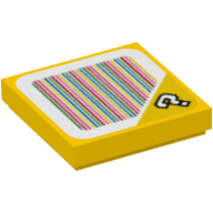 Lego Tile 2 x 2 with '?' and Barcode Print (Sticker)
