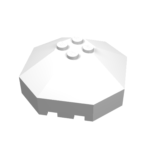 Lego Windscreen 6 x 6 Octagonal Canopy without Axle hole / White