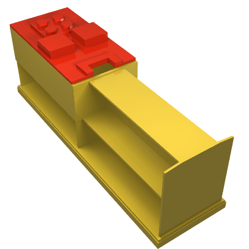 Lego Battery Box, 9V 4 x 14 x 4 with Yellow Base [Complete Assembly] / Yellow