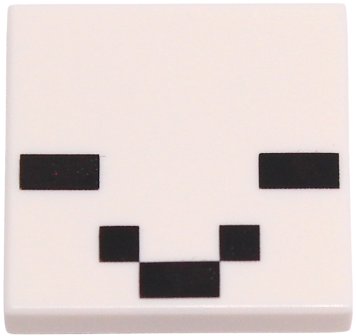 Lego Tile, Modified 2 x 2 Inverted with Black Squares and Rectangles Pattern (Minecraft Hydrated Ghast Face)