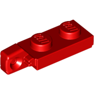 Lego Hinge Plate 1 x 2 Locking with 1 Finger On End, with Groove / Red