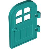 Lego Door Right 4 x 6 with Curved Top, Bars / Dark Turquoise