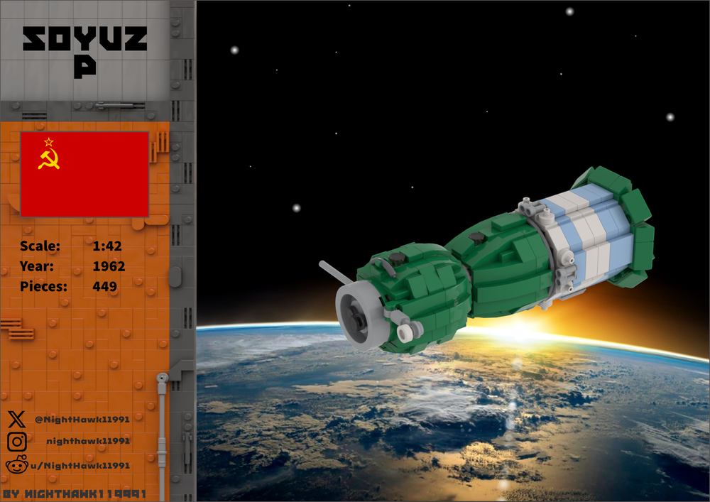 Lego Soyuz P (1:42 Minifig scale)