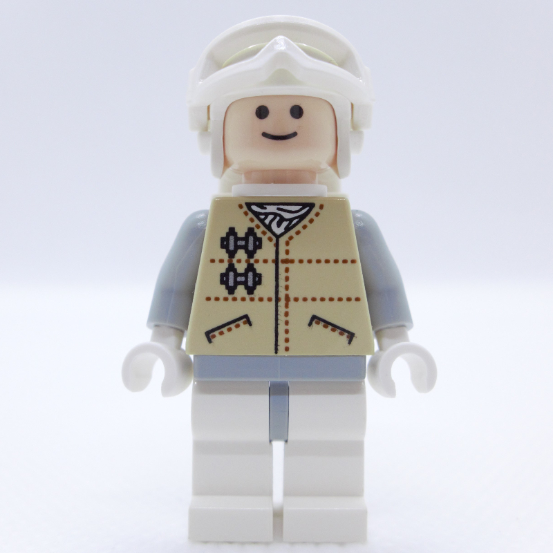 Lego Rebel Trooper in Hoth Uniform, White Hat, Tan Jacket (46304 Goggles)