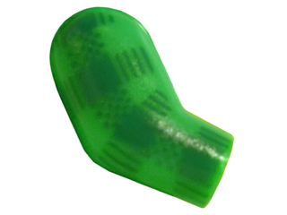 Lego Arm, Right with Green Plaid Pattern / Bright Green