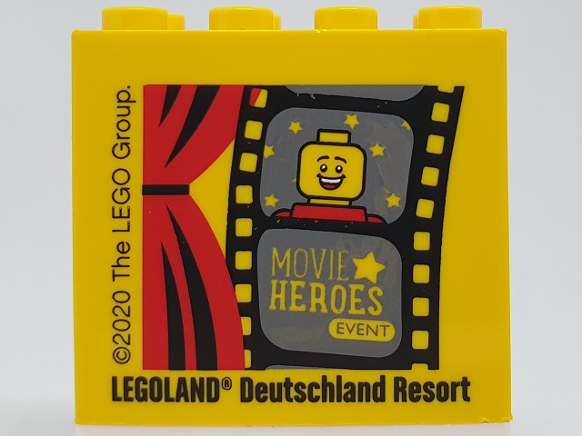Lego Brick 2 x 4 x 3 with MOVIE HEROES EVENT 2020 LEGOLAND Deutschland Resort Pattern