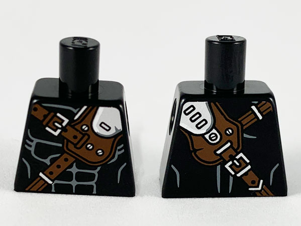 Lego Torso Reddish Brown and Silver Crossbelt Pattern