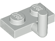 Lego Plate, Modified 1 x 2 with Bar Arm Up (Horizontal Arm 5mm) / Light Gray