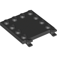 Lego Plate Special 4 x 4 with Studs on Edges and Clips Horizontal / Black