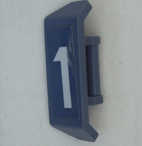 Lego Vehicle, Spoiler with Bar Handle with White Number 1 Pattern Model Right Side (Sticker) - Set 70656