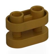Lego Brick Special 1 x 2 Rounded with Center Bars / Pearl Gold