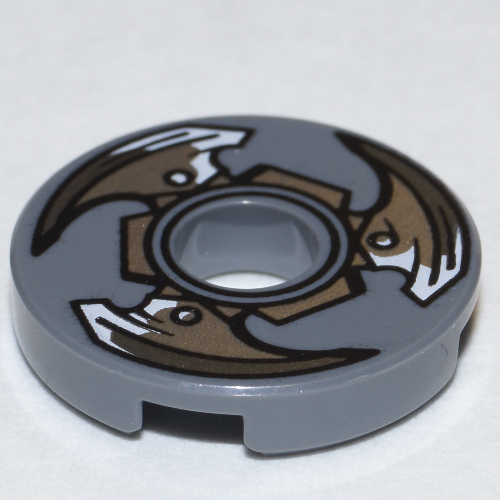Lego Tile Round 2 x 2 with Hole and Propeller with 3 Blades Print