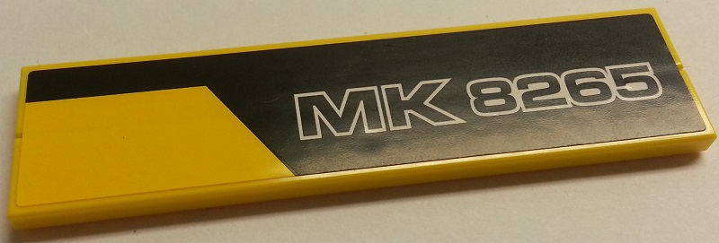 Lego Stickered Assembly 8 x 2 with Black Line and 'MK 8265' Pattern Model Left Side (Sticker) - Set 8265
