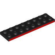 Lego Plate 2 x 8 with Red Side print