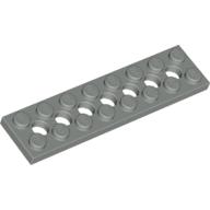 Lego Technic Plate 2 x 8 [7 Holes] / Light Gray