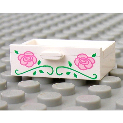 Lego Cupboard 2 x 3 Drawer with Flower and Vine Print